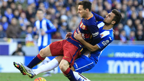 Messi không có đủ phong độ cao và may mắn trong chuyến làm khách tại sân Cornella. Ảnh: Reuters